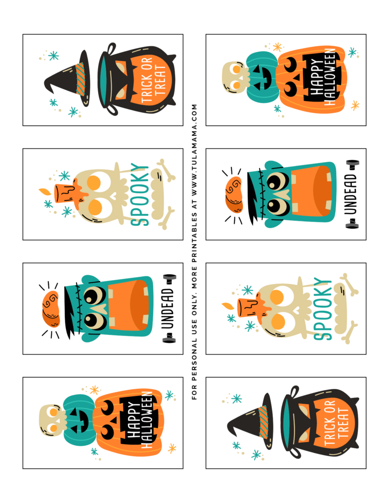 Free Printable Halloween Gift Tags.