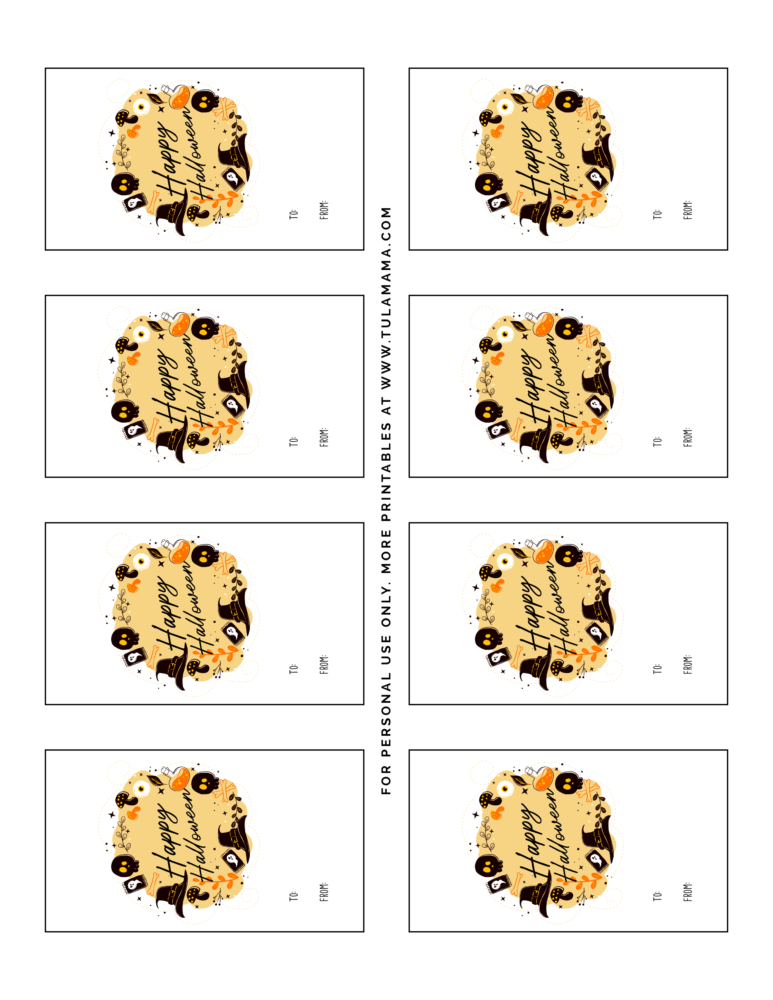 Free Printable Halloween Gift Tags.