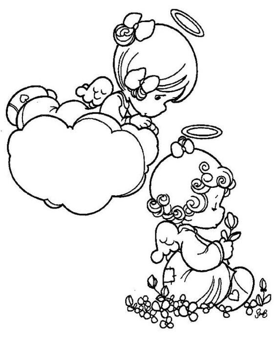 precious moments angels coloring pages