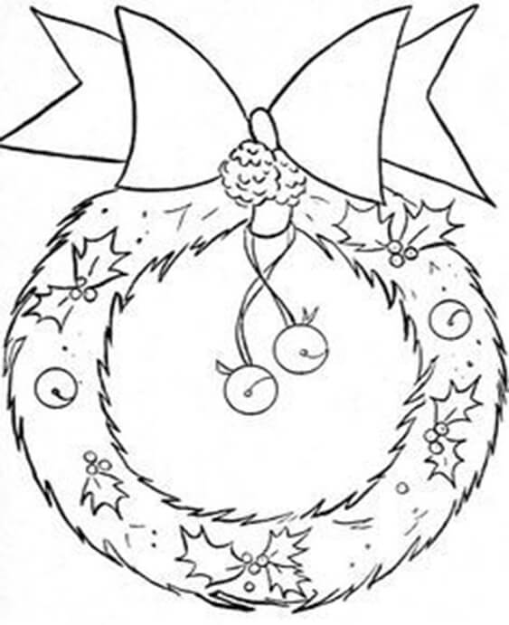 Free & Easy To Print Christmas Wreath Coloring Pages - Tulamama