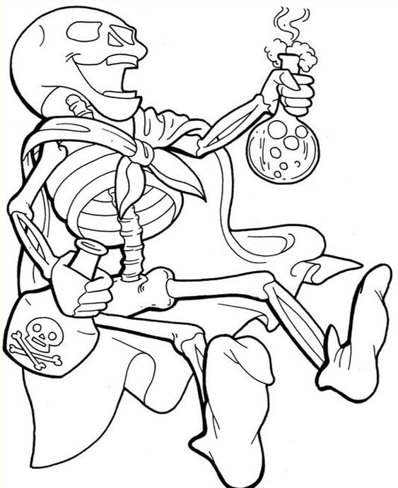 Free & Easy To Print Skeleton Coloring Pages - Tulamama