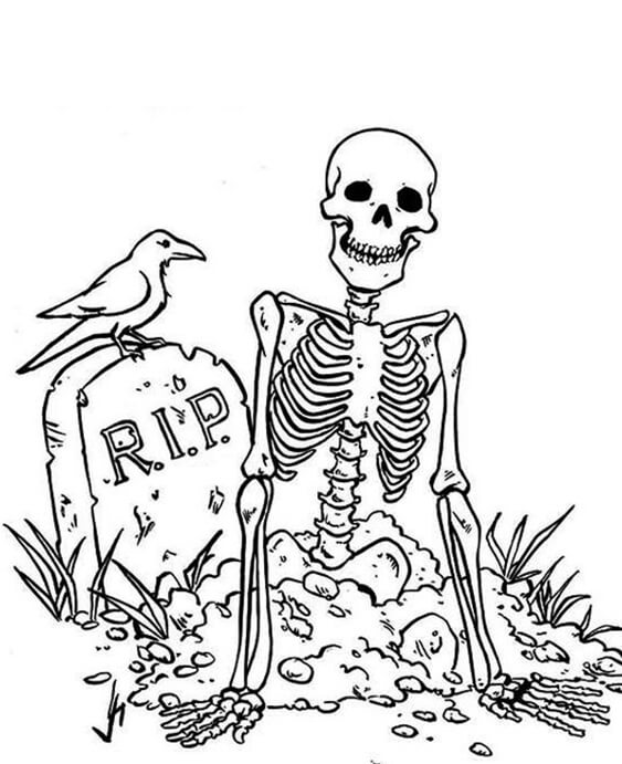 Free & Easy To Print Skeleton Coloring Pages - Tulamama