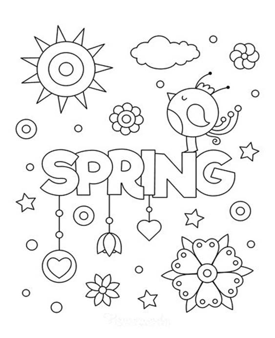 Free & Easy To Print Spring Coloring Pages - Tulamama