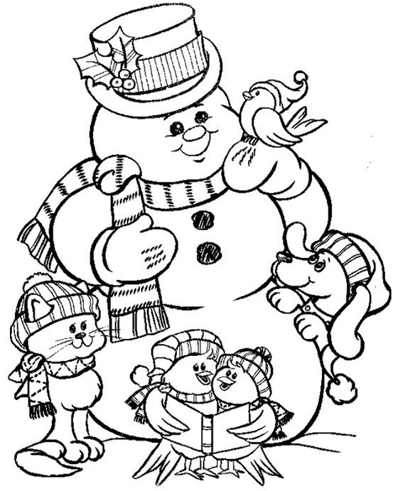 winter coloring pages for kids printable