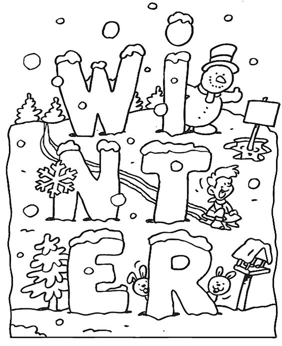 Winter, Free Coloring Pages