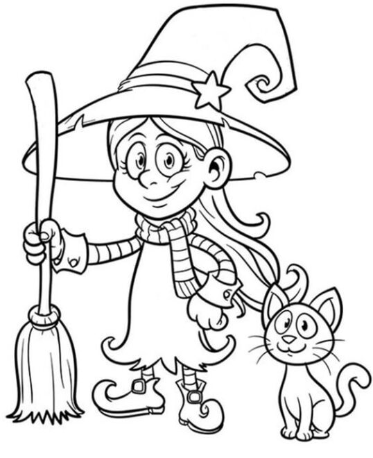 Free & Easy To Print Witch Coloring Pages - Tulamama