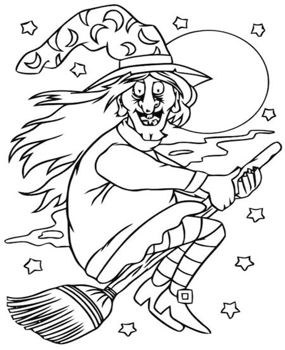 Free & Easy To Print Witch Coloring Pages - Tulamama