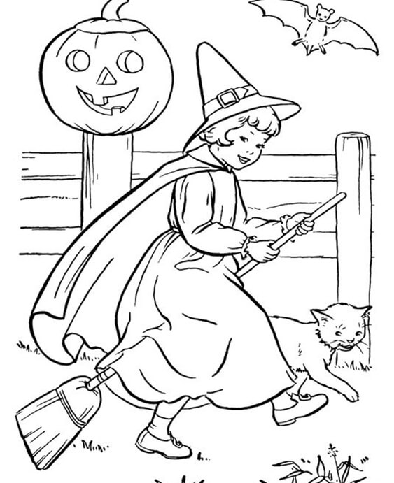 Free & Easy To Print Witch Coloring Pages - Tulamama