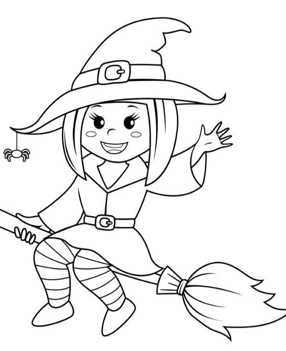 Free & Easy To Print Witch Coloring Pages - Tulamama