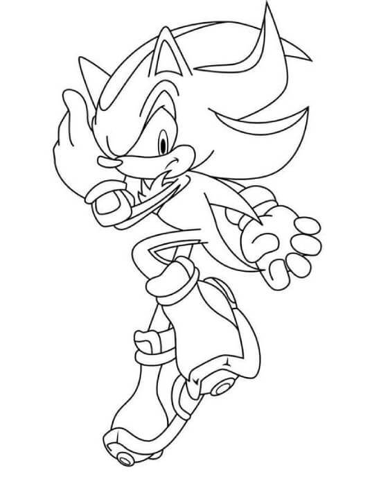 Sonic Shadow coloring page to print 