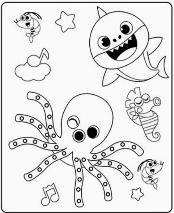 Free & Easy To Print Baby Shark Coloring Pages - Tulamama
