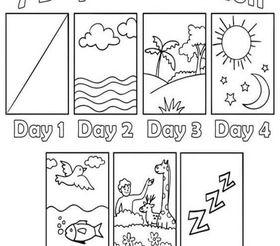 Days Of Creation Coloring Page Free Printable
