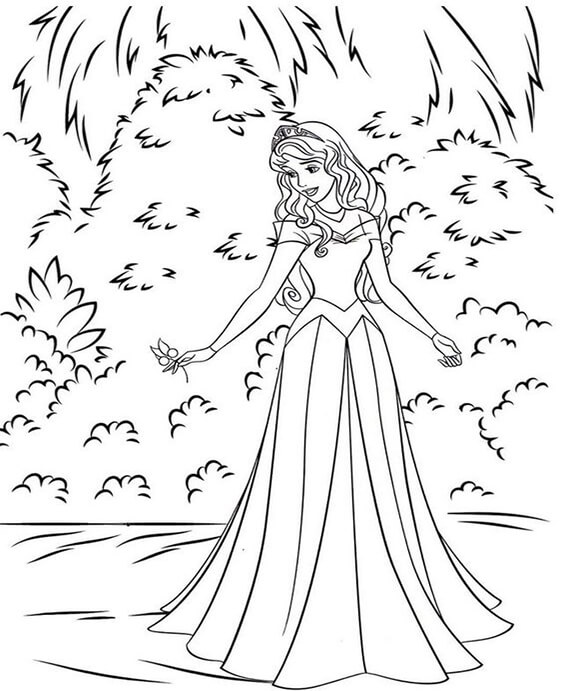 Disney Princess Sleeping Beauty Aurora Coloring Page