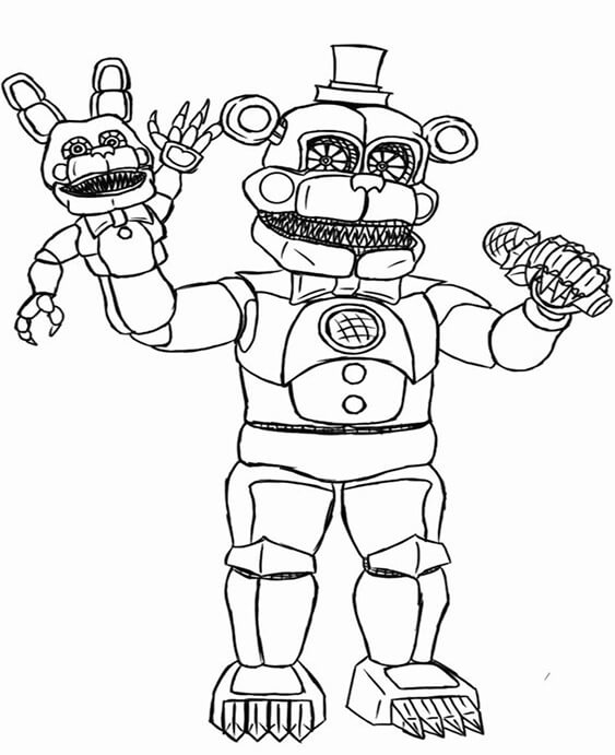 Freddy, Five Nights at Freddy's coloring page printable game