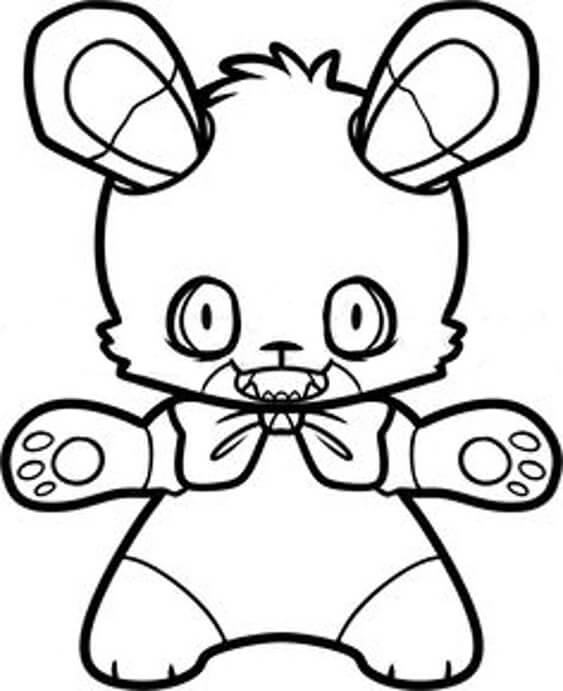 Withered Freddy FNAF Coloring Page for Kids - Free Five Nights at