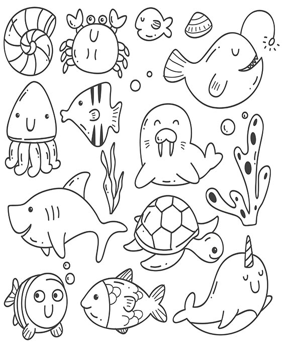 Fun Cute coloring pages for your little one. They are free and easy to print. The collection is varied with different skill levels