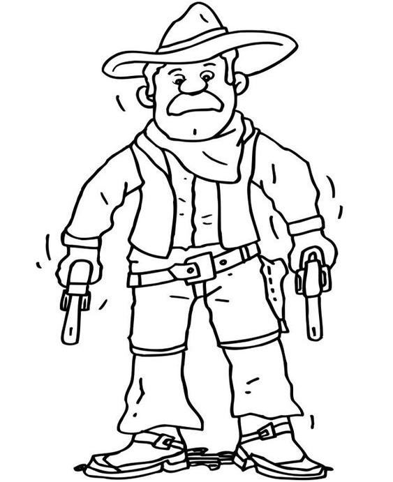 Free & Easy To Print Cowboy Coloring Pages - Tulamama