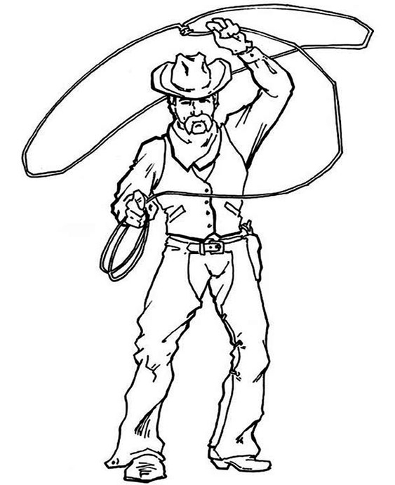 Free & Easy To Print Cowboy Coloring Pages - Tulamama