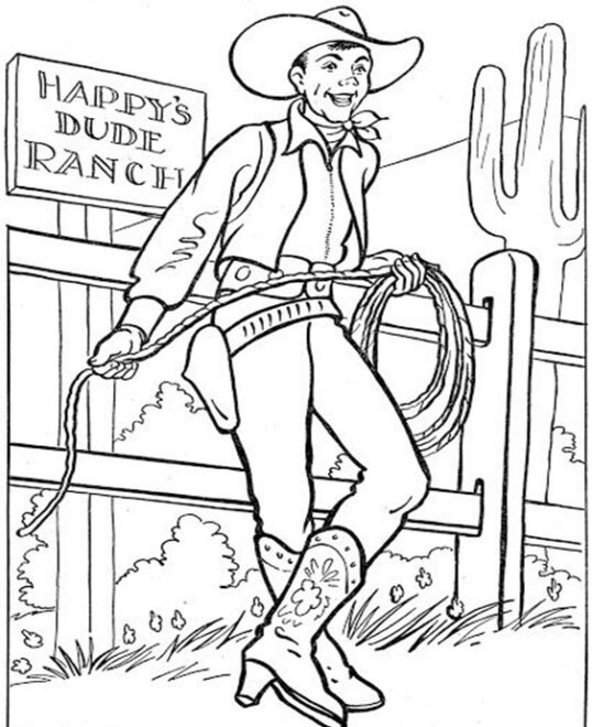 Free & Easy To Print Cowboy Coloring Pages - Tulamama
