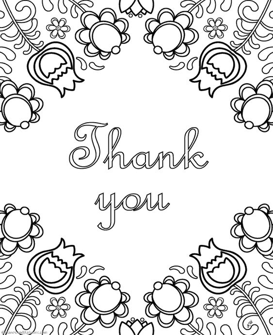 Free & Easy To Print Thank You Coloring Pages - Tulamama