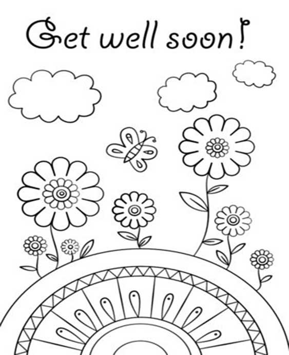 Free & Easy To Print Get Well Soon Coloring Pages - Tulamama