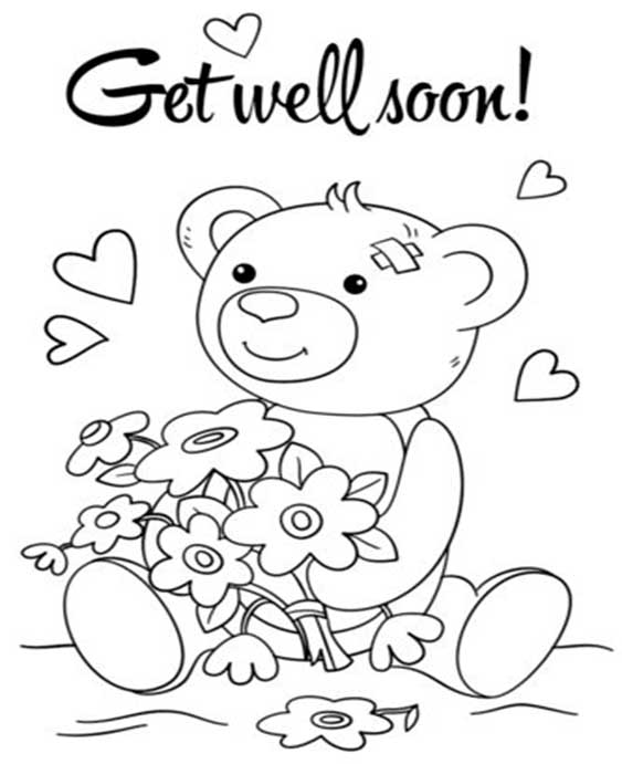 Free & Easy To Print Get Well Soon Coloring Pages - Tulamama