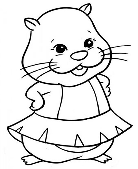 Fun Hamster coloring pages for your little one. They are free and easy to print. The collection is varied with different skill levels