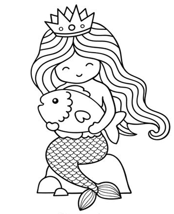 Fun Mermaid coloring pages for your little one. They are free and easy to print. The collection is varied with different skill levels