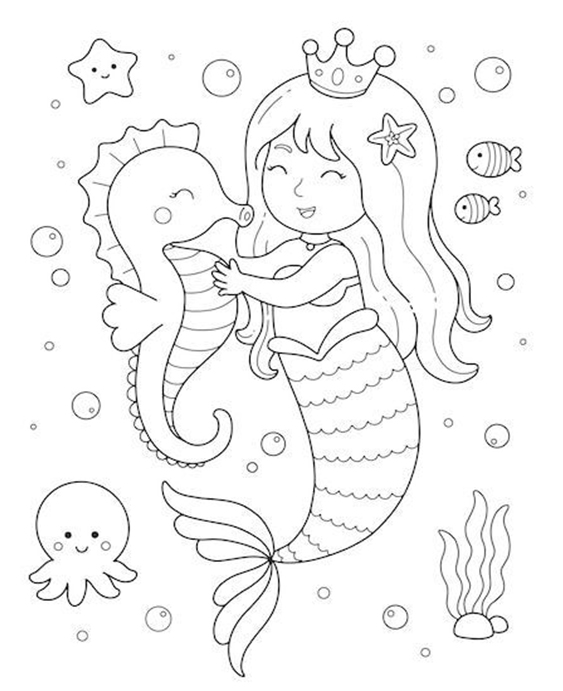 Free & Easy To Print Mermaid Coloring Pages - Tulamama