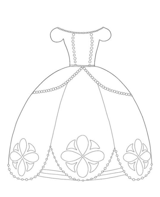 Free & Easy To Print Dress Coloring Pages - Tulamama