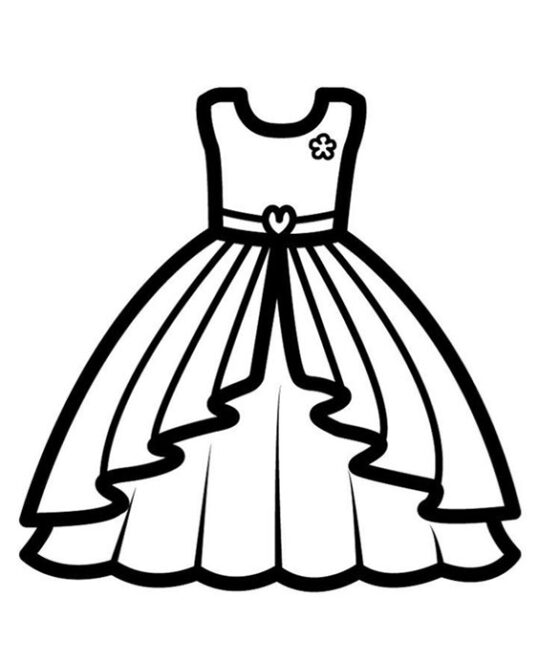 Free & Easy To Print Dress Coloring Pages - Tulamama