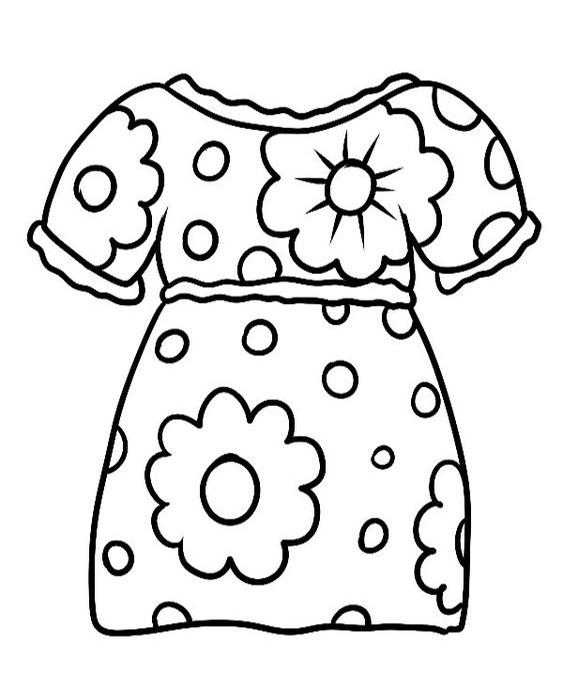 Free & Easy To Print Dress Coloring Pages - Tulamama