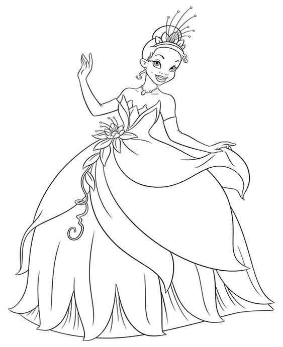 Free & Easy To Print Tiana Coloring Pages - Tulamama