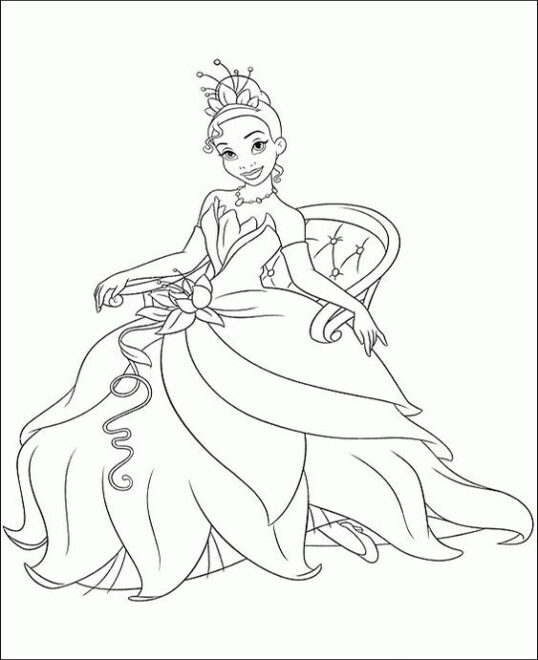 Free & Easy To Print Tiana Coloring Pages - Tulamama