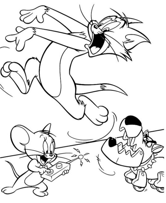 Free & Easy To Print Tom and Jerry Coloring Pages - Tulamama