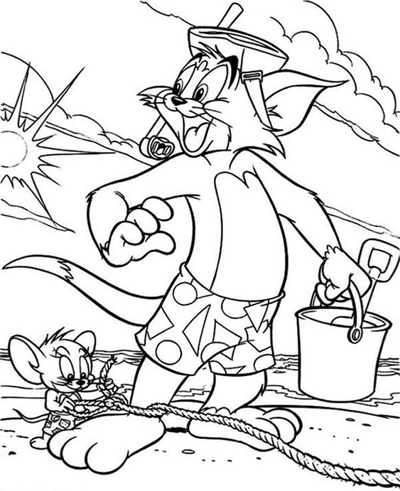 Free & Easy To Print Tom and Jerry Coloring Pages - Tulamama