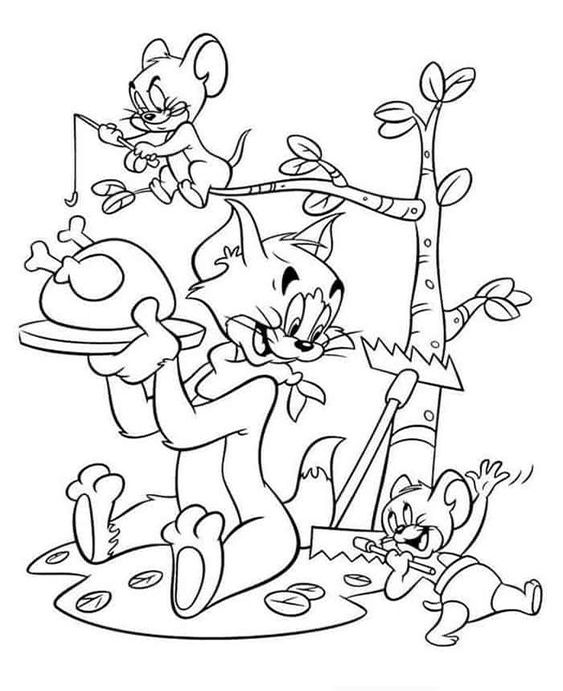 Free & Easy To Print Tom and Jerry Coloring Pages - Tulamama