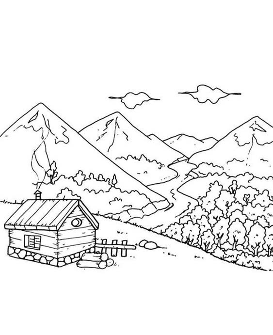landscape coloring pages