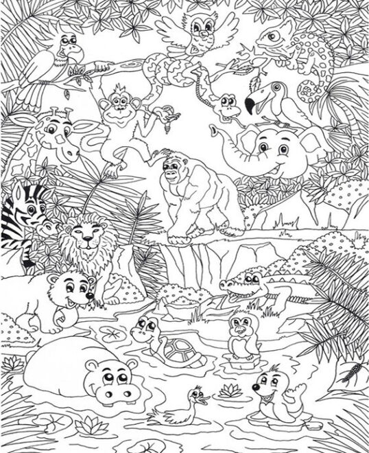 Free & Easy To Print Jungle Coloring Pages - Tulamama