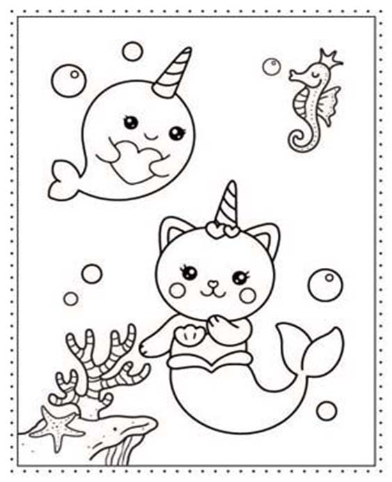 Free & Easy To Print Narwhal Coloring Pages - Tulamama