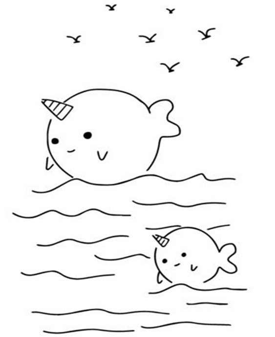 Free & Easy To Print Narwhal Coloring Pages - Tulamama