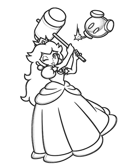 Free & Easy To Print Princess Peach Coloring Pages - Tulamama