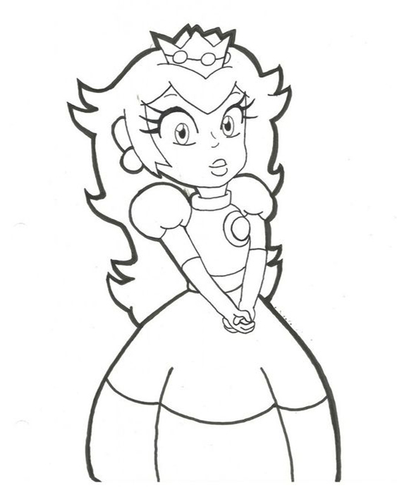 Free & Easy To Print Princess Peach Coloring Pages - Tulamama