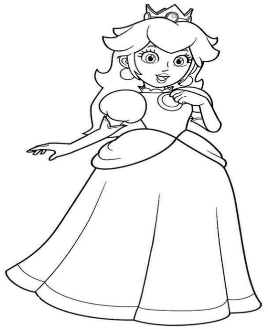 Free & Easy To Print Princess Peach Coloring Pages - Tulamama