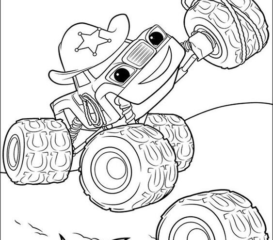 Blaze Cowboy Coloring Page