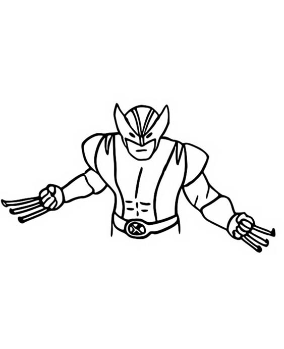 Easy Wolverine Coloring Pages